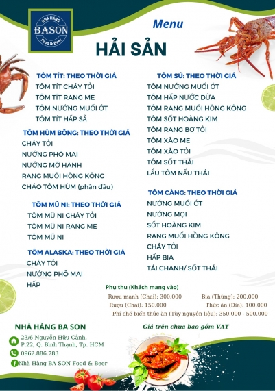 Menu HẢI SẢN 2