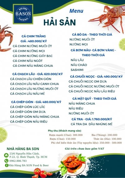 Menu HẢI SẢN 4