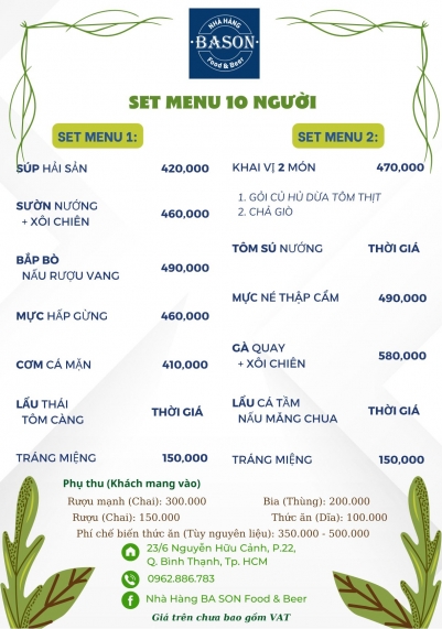 MENU SET TOÀN NĂNG 1