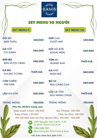 MENU SET TOÀN NĂNG 5