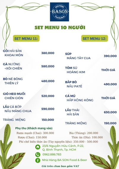 MENU SET TOÀN NĂNG 6