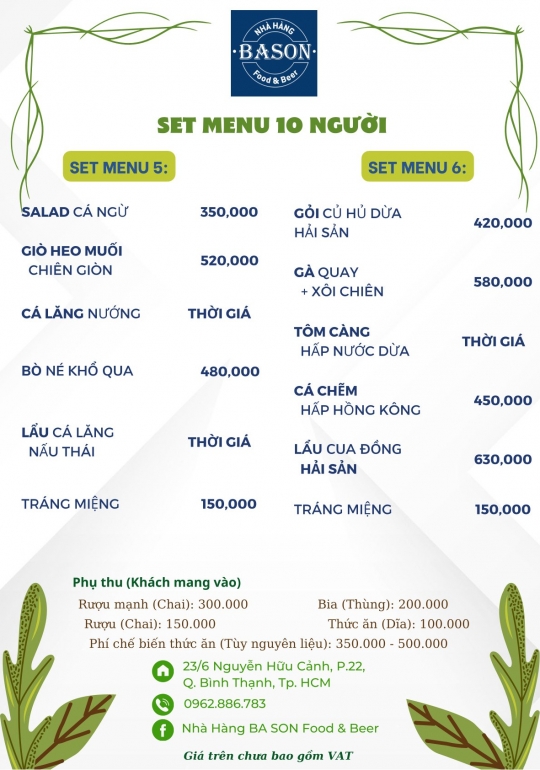 MENU SET TOÀN NĂNG